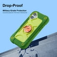 thumbnail image 3 of Dteck for iPhone 16 Case with Double Ring Stand, Heavy Duty Silicone +PC Military Grade Shockproof Back Cover for iPhone 16,Avocado, 3 of 6