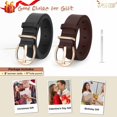 thumbnail image 5 of JASGOOD Women Leather Belts Black Coffee Ladies Belt for Jeans with Gold Buckle, 5 of 7