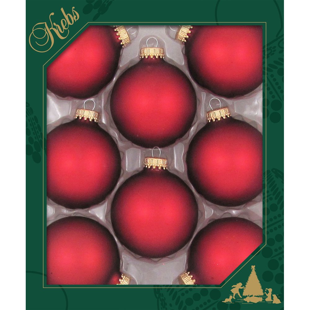 Christmas by Krebs Seamless Glass Christmas Ornaments Red Velvet 2 5/8