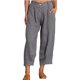 thumbnail image 1 of Pantalones de mujer Pantalones casuales de color puro de cintura media con 2 bolsillos para el hogar al aire libre Gris M, 1 of 4
