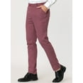thumbnail image 2 of Pantalones de vestir a rayas Lars Amadeus para hombre ajustados formales de negocios para baile de graduación borgo?a XXL, 2 of 6