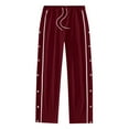 thumbnail image 4 of YDFCWXW Women's Pants Side Split Snap Open Bottom Sweatpants Leg Breakaway Trousers Joggers Athletic Workout Pants Red, M, 4 of 7