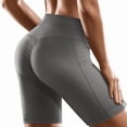thumbnail image 3 of Biker Shorts for Women with Pockets Fitness Running Gym Shorts Workout High Waisted Shorts Slim Tummy Control Running Yoga Sports Active Pants, 3 of 5
