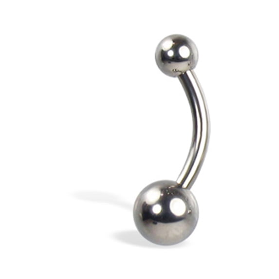 Small Plain Belly Button Ring,3/8" (10Mm) Long