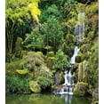 thumbnail image 3 of Garden Duvet Cover Set, Pond in Style Garden Arboretum Trees Bush Foliage Rocks Waterscape Picture, Decorative 3 Piece Bedding Set with 2 Pillow Shams, Calking Size, Green White, by Ambesonne, 3 of 3