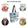 thumbnail image 7 of FORMRS Womens Canvas Tote Bag with Zipper Inner Pocket Shoulder Handbag, Cartoon Cute Cat, 7 of 7