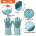 thumbnail image 2 of Guantes de aseo para mascotas Cepillo para el baño de perros Guantes de silicona resistentes al calor con dientes de alta densidad, 2 of 5