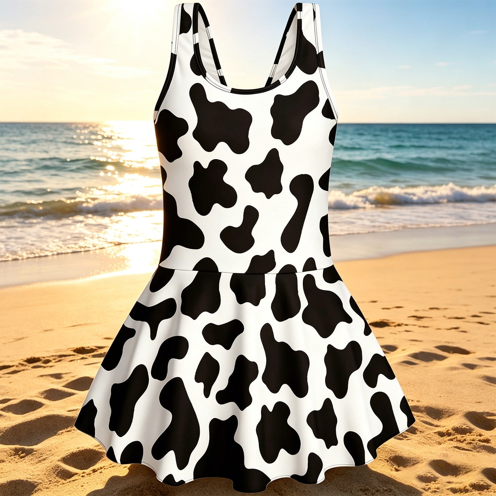 Bigetiay Girls Tankini Swim Dress Toddlers Printed One Piece Swim Outfit Beach Pool Size 6Y