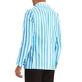 thumbnail image 3 of INSPIRE CHIC Men's Coats Striped Notch Lapel Collar Formal Regular Fit Business Blazer  L Blue, 3 of 6