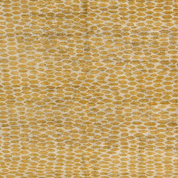 Ahgly Company Machine Washable Indoor Square Abstract Papaya Orange Area Rugs, 7' Square