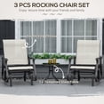 thumbnail image 3 of Outsunny 3-Piece Outdoor Gliders Set Bistro Set with Steel Frame, Tempered Glass Top Table for Patio, Garden, Backyard, Lawn, Cream White, 3 of 9