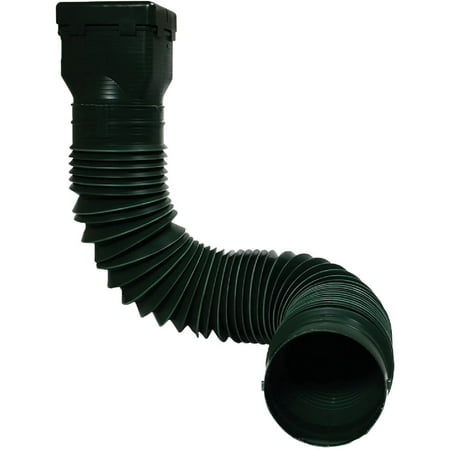 1PK Spectra Metals Ground Spout 22 In. to 48 In. Green K-Style Polypropylene Downspout Extender