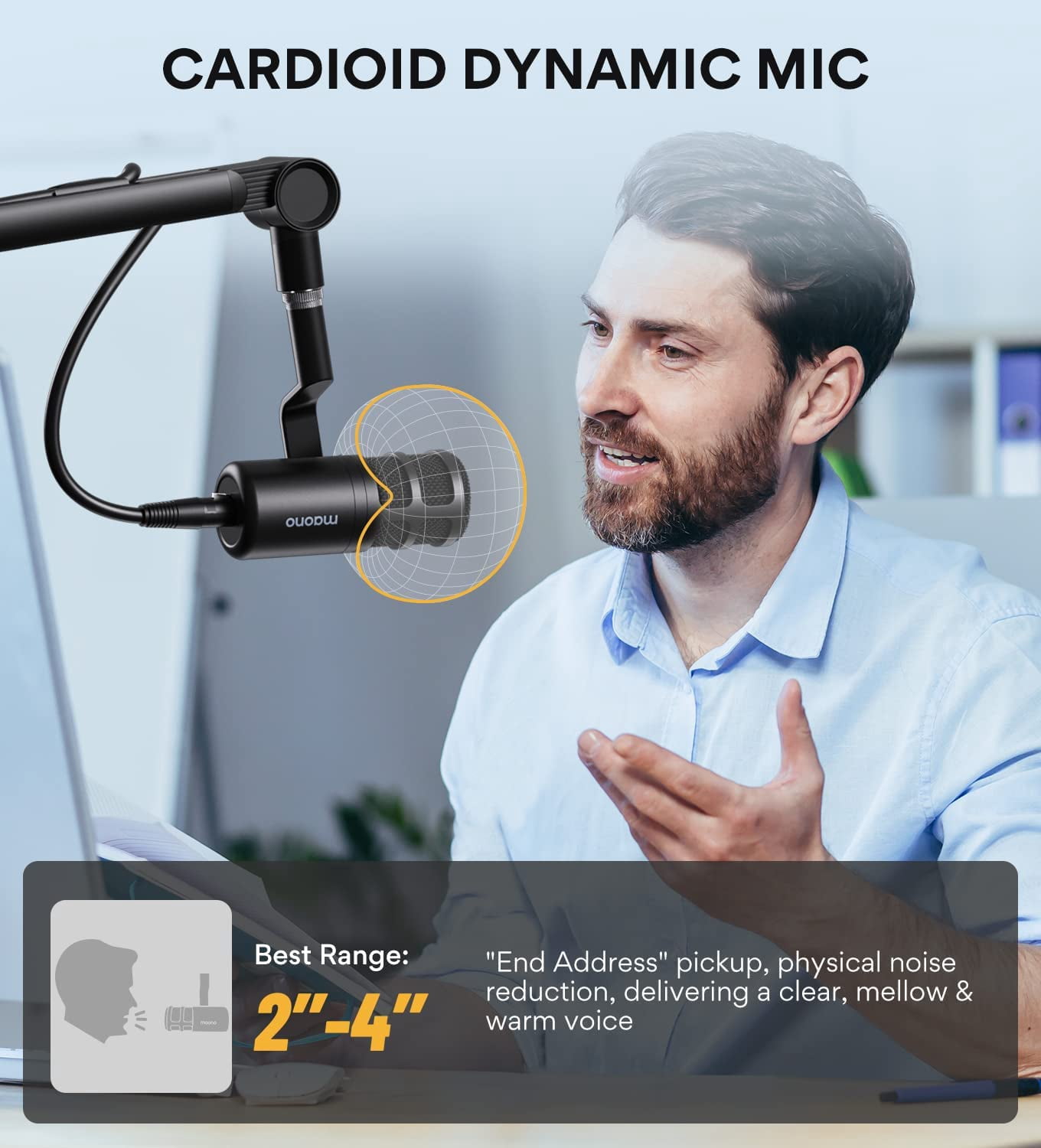 PD100X XLR Podcast Microphone with  Arm Stand - Cardioid Dynamic Mic Kit for Streaming Recording Voice-Over