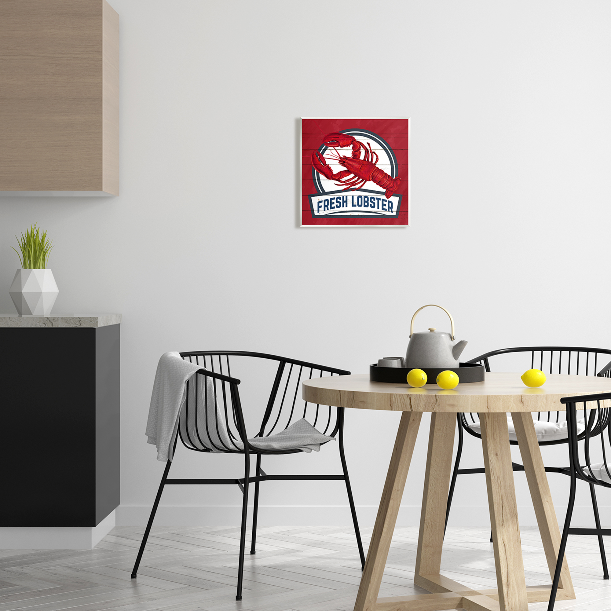 Stupell Industries Red Fresh Lobster Phrase Animals & Insects Painting Unframed Art Print Wall Art, 12 x 12