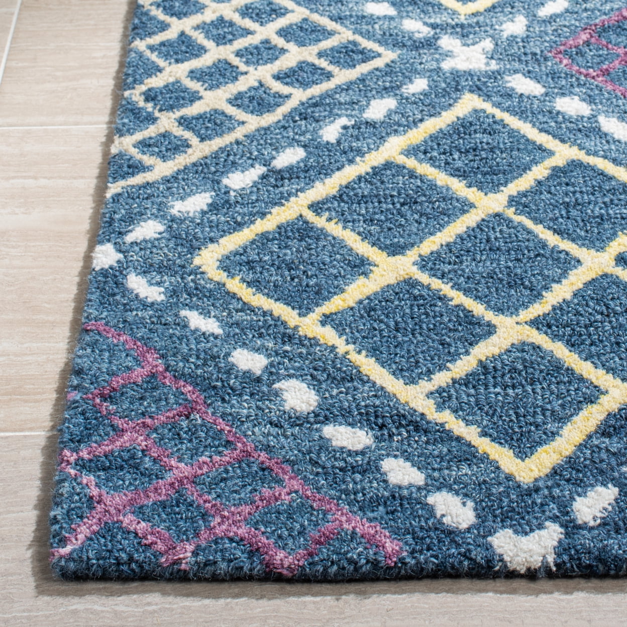SAFAVIEH Metro Kaylee Geometric Area Rug, Blue/Yellow, 8' x 10'