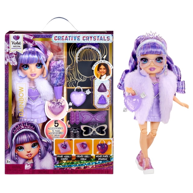 Muñeca de moda Rainbow High Creative Crystals Violet Purple