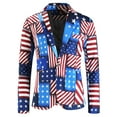 thumbnail image 2 of Blazer Jacket Men Blue Suit Sport Coats Lightweight Patriotic Coat for Men, 2 of 9