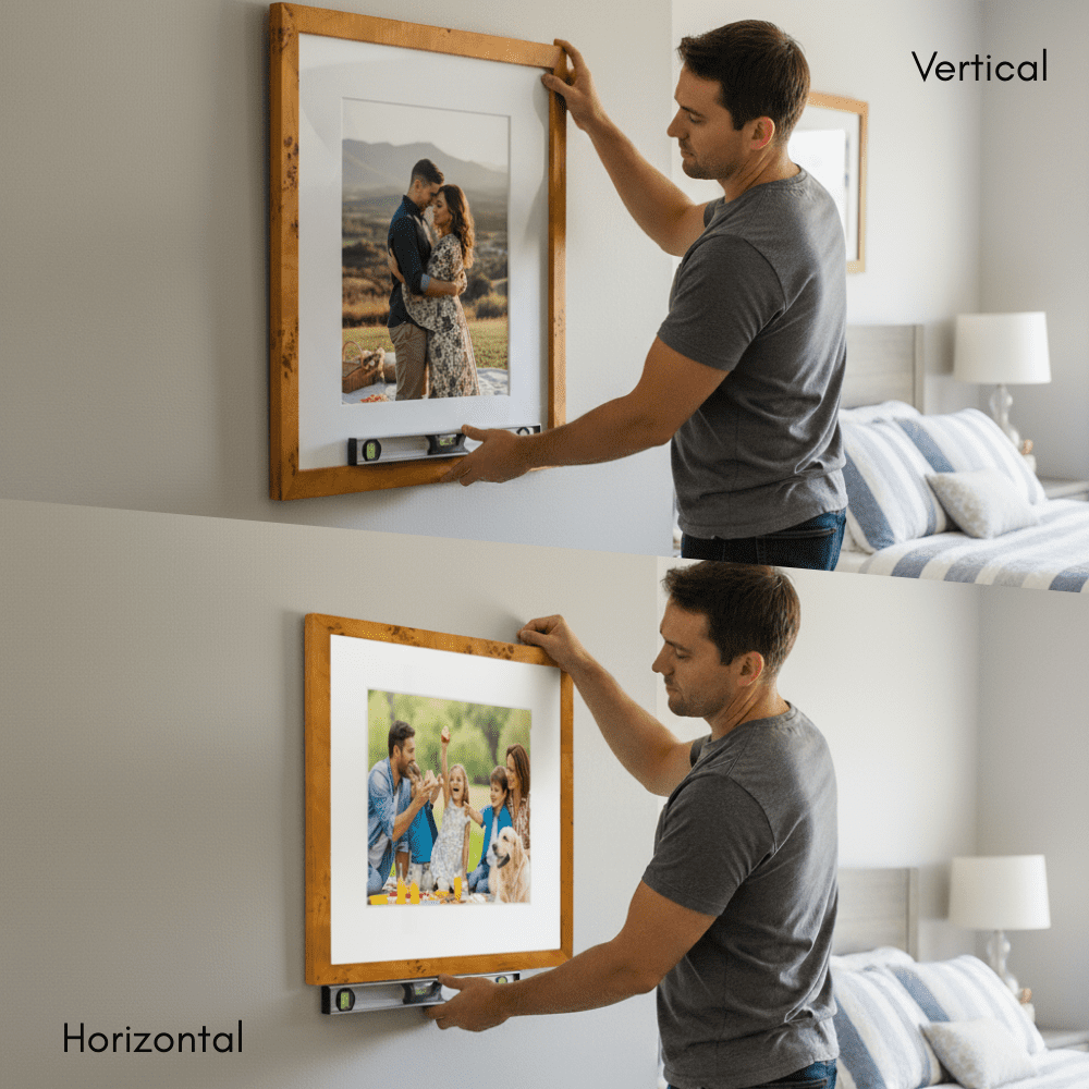 Concepts 16x20 Matted to 11x14 Picture Frames,  Dark Burlwood Photo Frames for Wall, Tabletop (Set of 4)