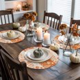 thumbnail image 4 of Fall Plants Round Braided Placemats Set of 6, Flowers Leaves Grass Natural Style Orange Linen Heat Insulation Place Mats Washable Non-Slip Table Mats for Kitchen Dining Party, 15 Inches, 4 of 9
