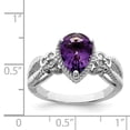 thumbnail image 5 of 925 Sterling Silver Rhodium-plated Amethyst and Diamond Ring Size 6, 5 of 5