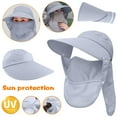 thumbnail image 5 of POINTERTECK Sun Hats for Women, Wide Brim UV Protection Visor UPF 50+ Fishing Hats Foldable Ponytail Summer Hat with Detachable Flap (Gray), 5 of 6