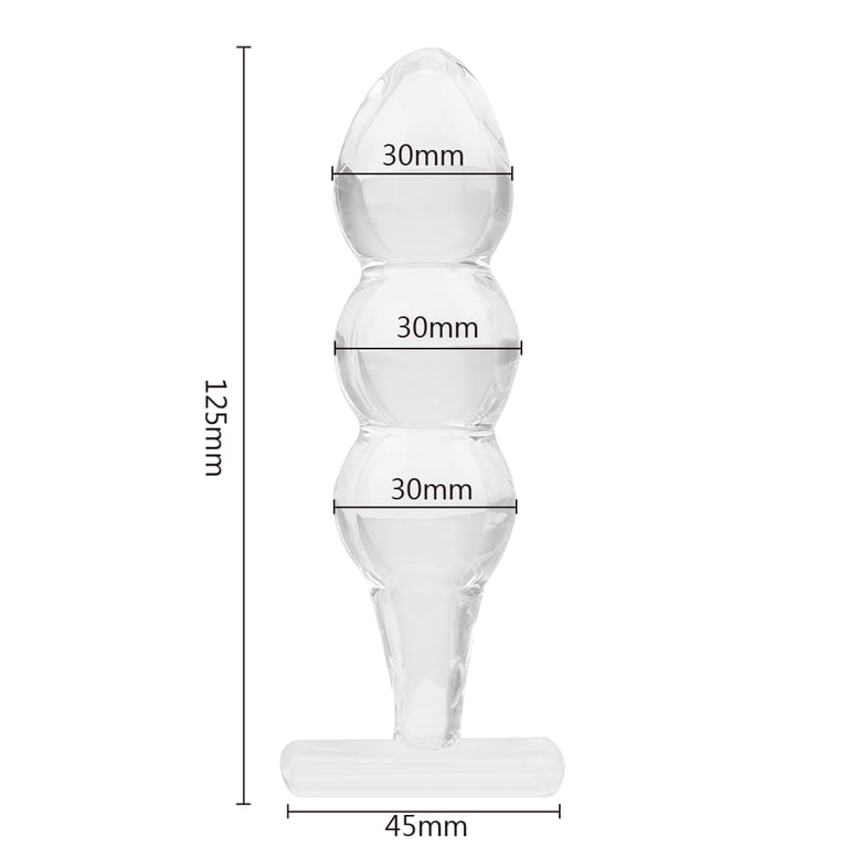 plug anal g Glass Butt Plug Anal Sex Toy Clear Ribbed Medium Size Crystal G-Spot +  Prostate