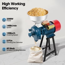 2200W Electric DIY Grinder Dry Feed/Flour Mill Cereals Grain Corn Wheat 220V for Grain Mills, Supermarkets