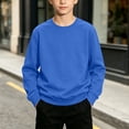 thumbnail image 3 of ITSAME Boys Girls Crewneck Sweatshirts Long Sleeve Solid Shirts Fall Winter Casual Base Pullover Tops Blue Size 9, 3 of 8
