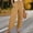 Khaki, variant on Outfmvch cotton gauze pants for women Gaucho Pant Cotton Linen Palazzo Pants Pull On Pants Straight-legs Beach Long Pants Paper Bag Pants Beach Vacations Women's Culottes Lace Side Beige L