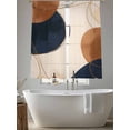 thumbnail image 5 of Brown Navy Blue Sheer Curtains 72 Inch Length 2 Panels Set, Modern Abstract Art Geometric Voile Window Treatment Rod Pocket Curtains Sheers Drapes for Bedroom/Living Room/Kitchen 52"x72"x2, 5 of 7