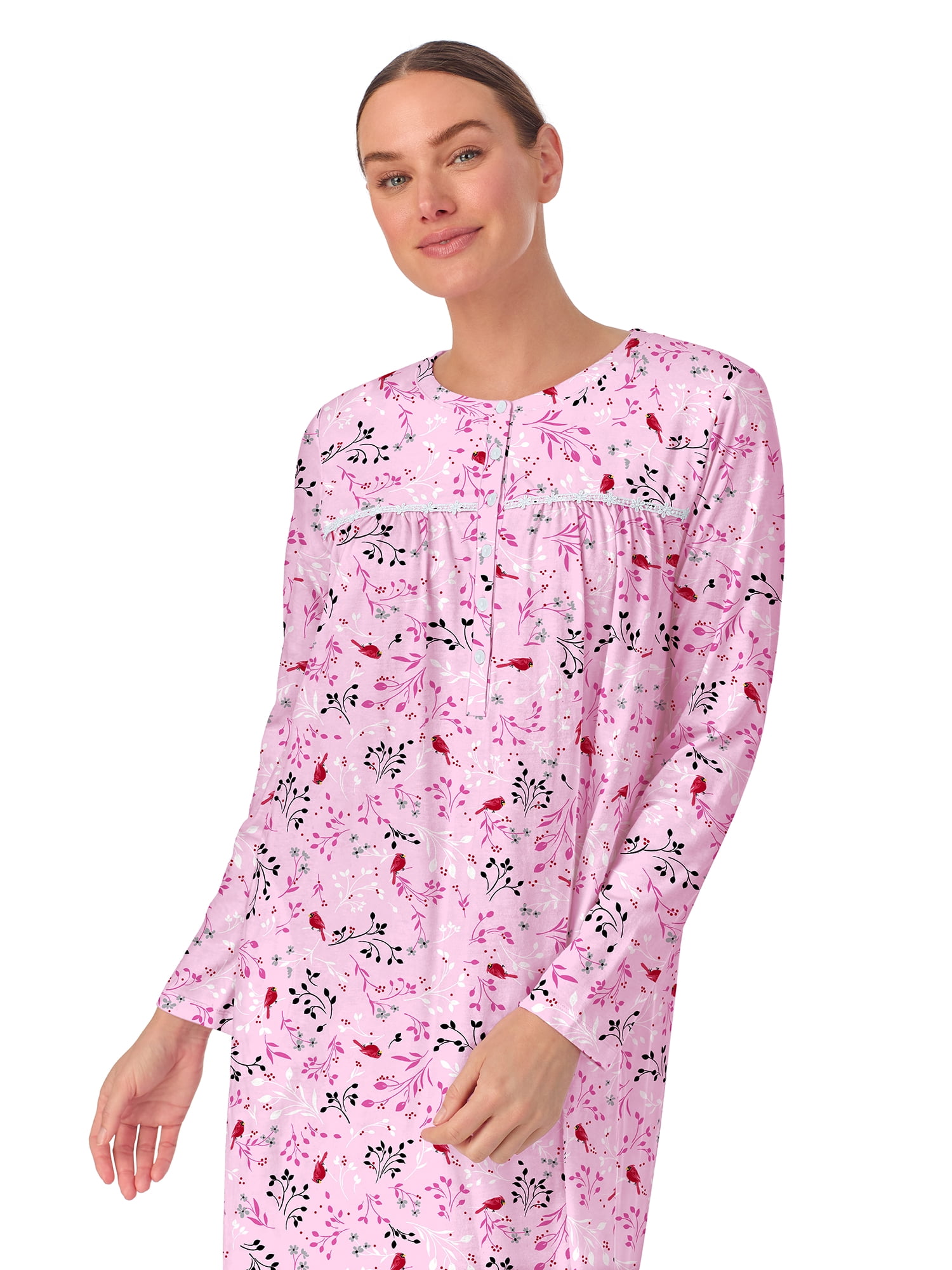 Aria Women’s 100% Cotton Long Sleeve Ballet Nightgown, Sizes XS-5X