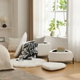 thumbnail image 4 of Two-Piece Faux Fur Upholstered Storage Ottoman Set Ivory Comfortable Footrest Coffee Table With Metal Legs, 4 of 12