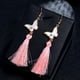 thumbnail image 2 of Elegante De Las Mujeres Boho Mariposa Borla Larga Gota Cuelga Hippie Gancho Pendientes Joyas, 2 of 9