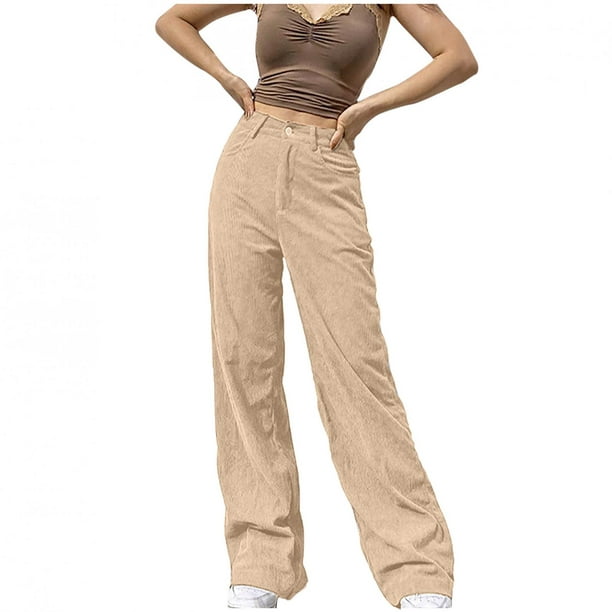 TopLLC Cargo Pants Wowomen Baggy Jeans with Pocket, Plus Size High Waist Wide  Leg Denim Pants Fashion Straight Trousers Streetwear Pants 