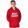 thumbnail image 5 of Meat Sucks Vegan Vegetarian Veggie Unisex Plus Size Zip Hoodie Brisco Brands 3X, 5 of 6