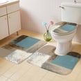 thumbnail image 3 of Abstract Mottled Bathroom Rugs Set Brown Teal Vintage Oil Painting Texture Non Slip Absorbent Soft Bath Mats 3 Piece Set with Bathroom Rug, U-Shaped Floor Mat, Toilet Seat Cover Large Size, 3 of 9