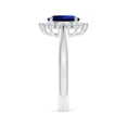 thumbnail image 4 of ANGARA Lab Grown 1.55 Ct Blue Sapphire Ring with Lab Diamond for Women in 14K White Gold (Size-8x6mm) | September Birthstone, Anniversary, Jewelry Gift for Women | Lab-Grown Blue Sapphire Ring, 4 of 9