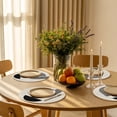 thumbnail image 5 of Abstract Geometric Round Braided Placemats Set of 8, Modern Minimalist Black Line Circle Beige Heat Insulation Place Mats Washable Non-Slip Table Mats for Kitchen Dining Party, 13 Inches, 5 of 9