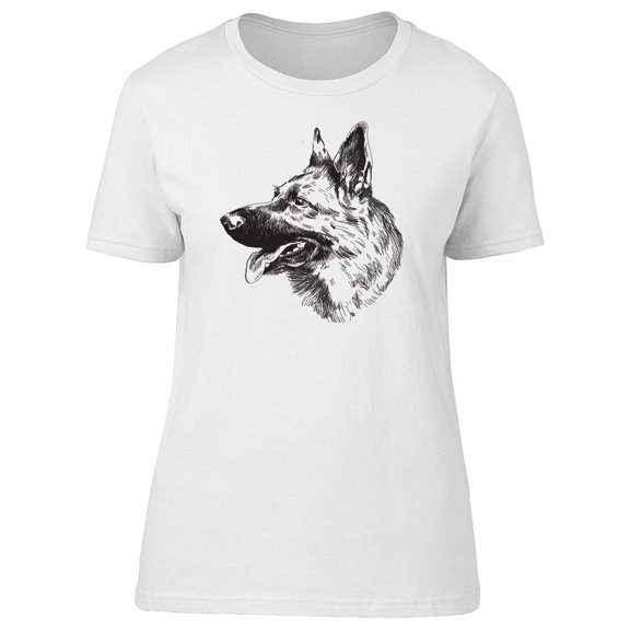 German Shepherd Dog Head Sketch Tee Women's -Image by Shutterstock