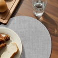 thumbnail image 3 of Grey Burlap Texture Round 15 Inch Placemats Set of 6, Farmhouse Vintage Gray HeatResistant Non Slip Place Mats for Dining Table, Wipeable Braided Kitchen Table Mats for Housewarming, 3 of 9