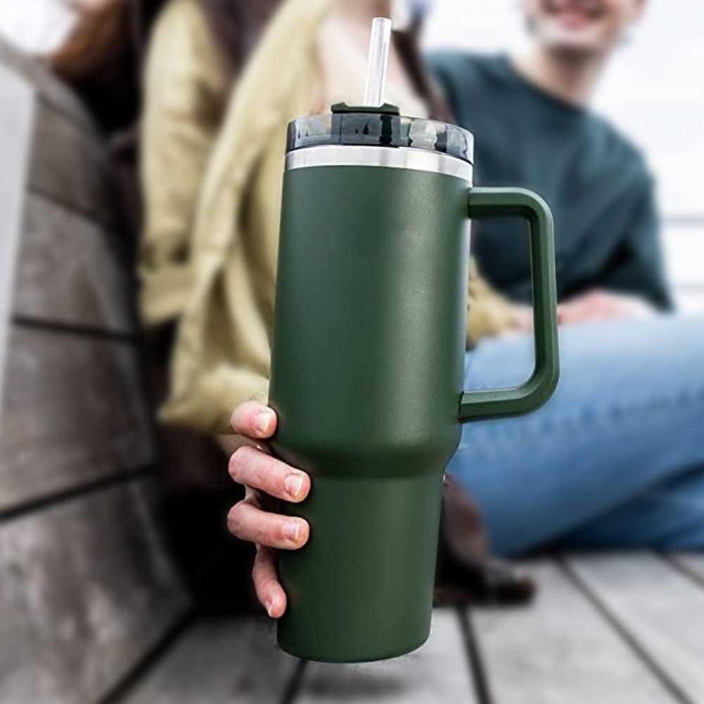 Mug,　Stainless　Adventure　Water　Insulated　Beer　Travel　Quencher　Steel　40　Coffee　for　Not　Hours,　Ice　Cold　with　OZ　Straw,　Heat　Maintains　Tumbler　Stanley　for　Beverages