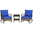 thumbnail image 1 of Outsunny 3 Pieces Patio Set w/ Two-tier Table, Wicker Bistro Set, Dark Blue, 1 of 10