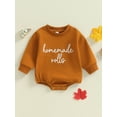 thumbnail image 2 of Suealasg Newborn Baby Boys Girls Thanksgiving Clothes Sweatshirt Romper 3 6 12 18 Months Infant Long Sleeve Letter Embroidery Fall Bodysuit, 2 of 8