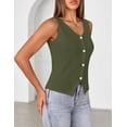 thumbnail image 2 of Merokeety Womens 2026 Sleeveless V Neck Knit Sweater Vest armygreen l, 2 of 5