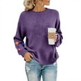 thumbnail image 2 of MESSUEN Long Sleeve Sweaters for Women Crew Neck Sweater for Women Thermal Sweater for Women Sweater for Women Long Sleeve Shirt Women Sweaters Cute Shirts for Women Purple S, 2 of 9