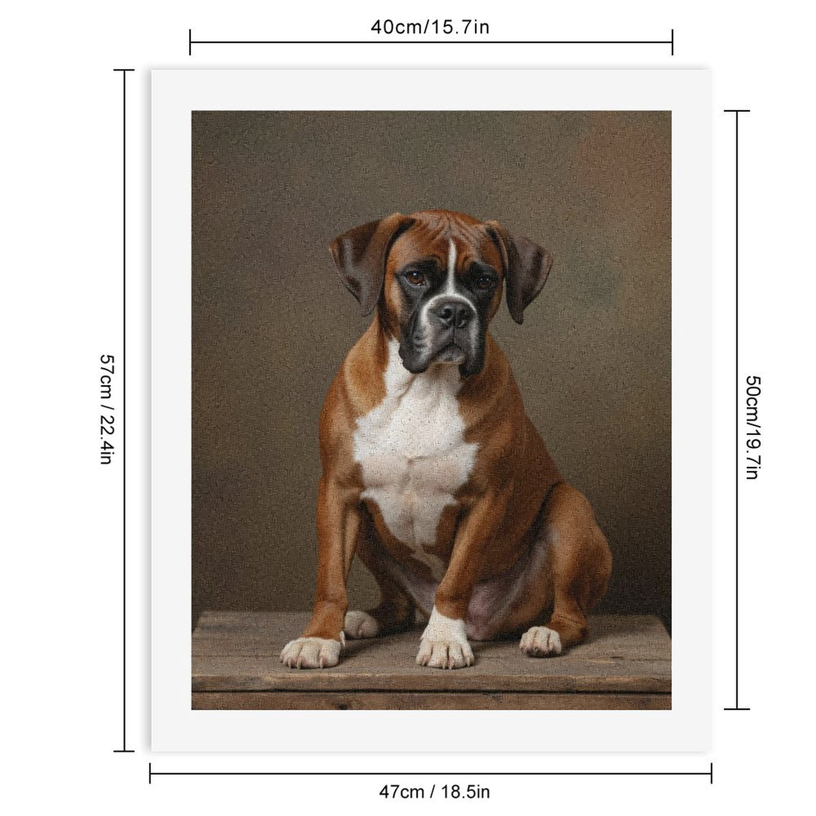 Paint by Numbers Kit for Adults, Boxer Dog Portrait Timber Seat Paint by Numbers, Easy Paint by Numbers Kit for Adults Beginner, DIY Adult Paint by Number Kits on Canvas, Home Decor 12x16in