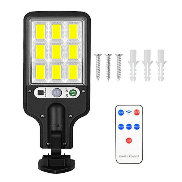 KAIYANG Lámpara LED solar para exteriores 616-4 con sensor de movimiento PIR, luz de jardín con control remoto, 3 modos de iluminación, montaje en pared