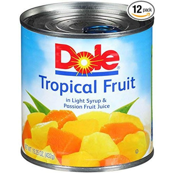 DOLE Mixed Tropical Fruit in Light Syrup and Passion Fruit Juice, 15.25