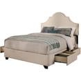 thumbnail image 1 of Portman Fabric Upholstered "Steel-Core" Platform Queen Bed/4-Drawers Ivory, 1 of 1