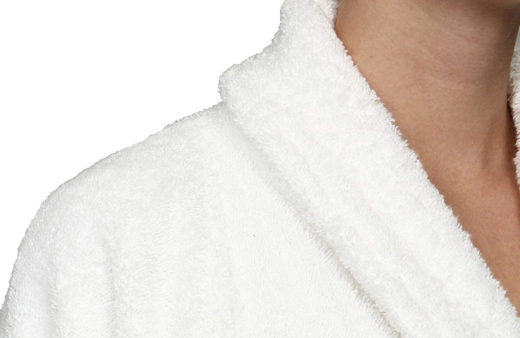 Superior Terry Cotton Adult Unisex Soft Lightweight Bathrobe, Medium, White